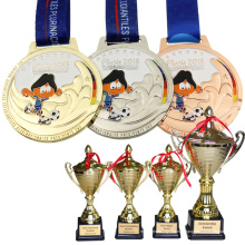 Medalha do prêmio de futebol de ginástica 3D em branco personalizado rodada ouro, futebol, esportes, medalhas e troféus